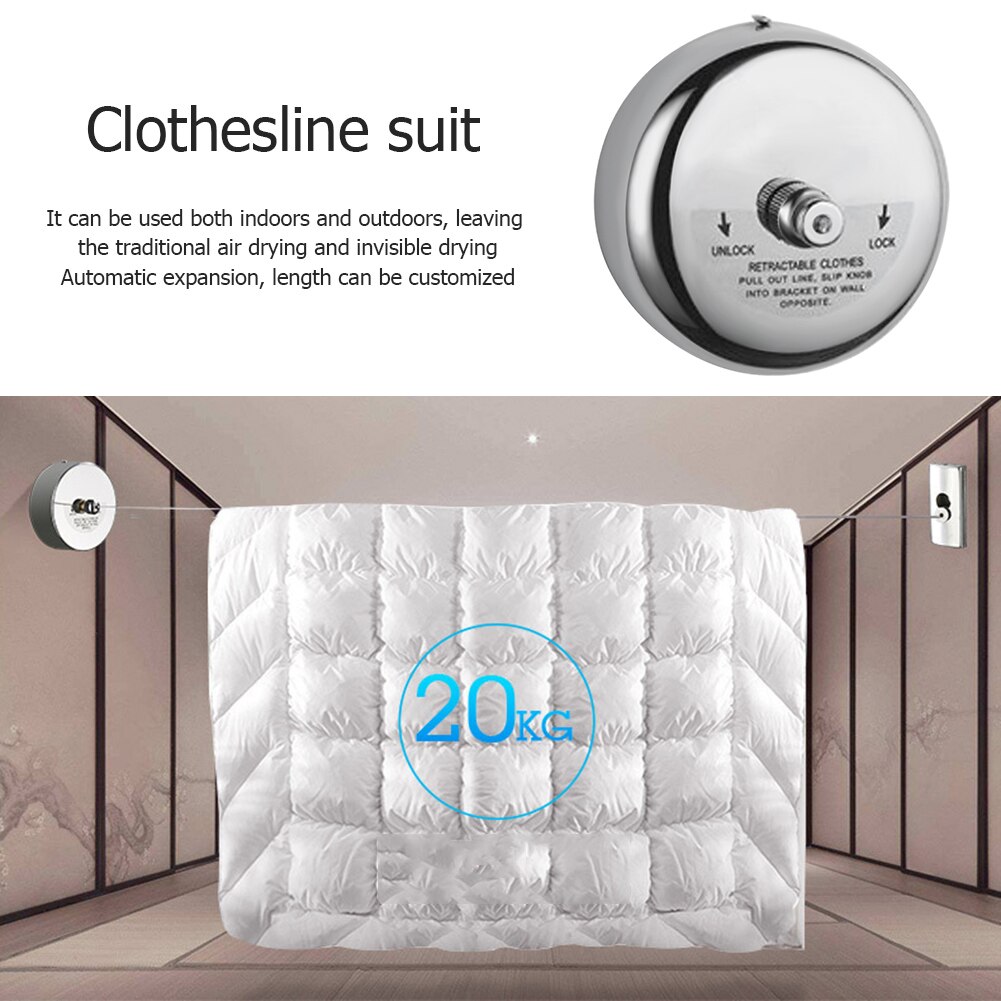 Practical Clothes Hangers Adjustable Wall Mounted Clothes Drying Rack Invisible Clothesline Laundry Storage Tool for Balcony