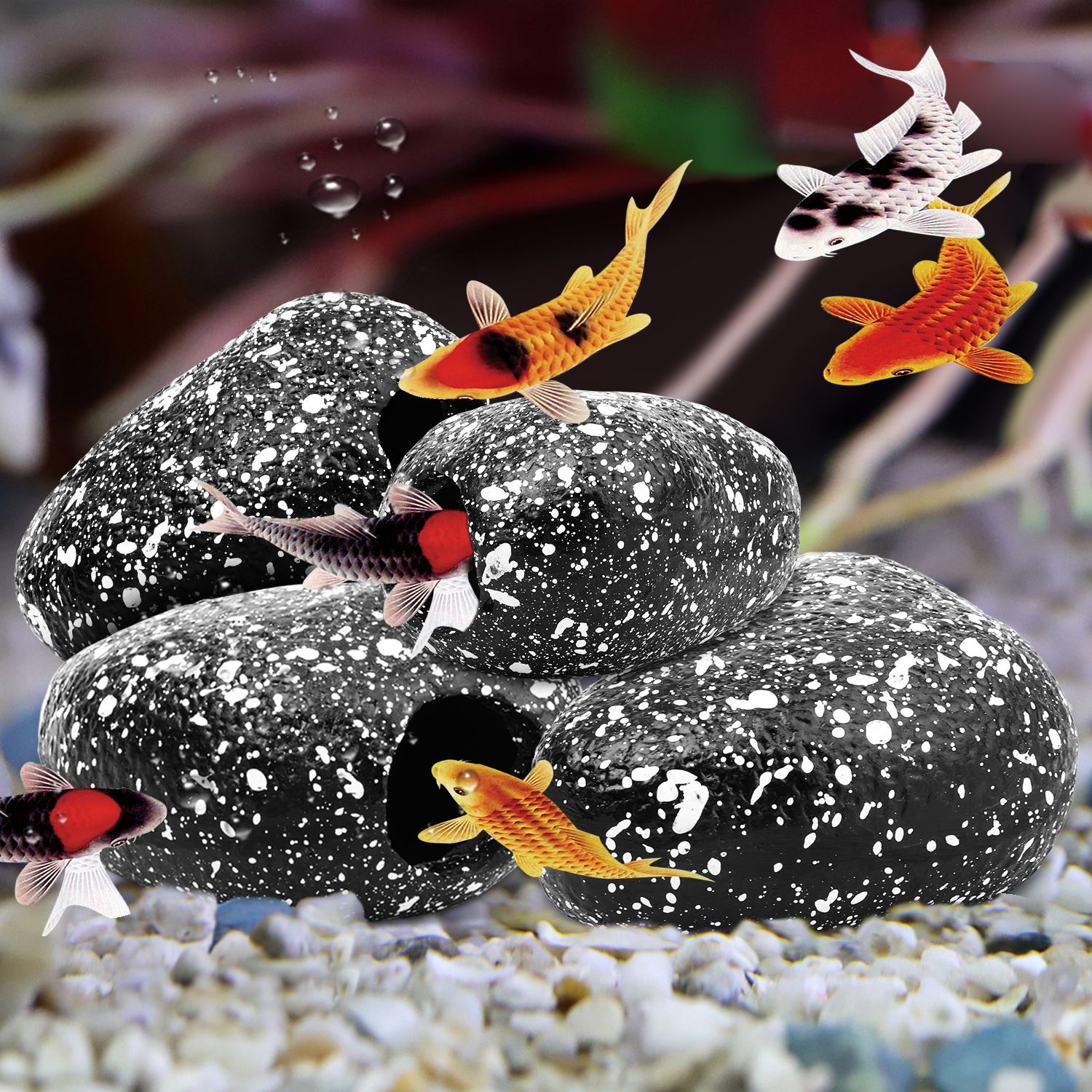 Cichlid Stone Aquarium Fish Tank Pond Ornament Decoration Fish Shrimp Breeding Rock Cave Ceramic Stones Akvaryum