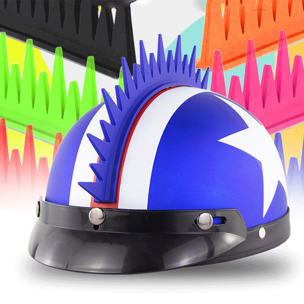 Kilpa moottoripyörä kypärä mohawk piikkinauha cool punk tarra capacete casco kumi koristelu kulma warhawk tikku kypärissä