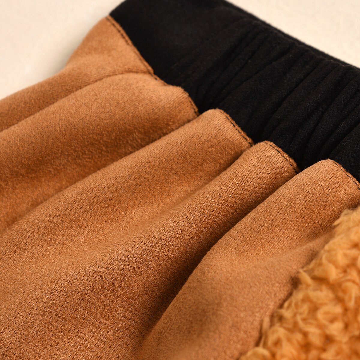 Kid Girls Skirt Autumn Winter Warm Fur Patchwork Mini Skirt With Buttons Children High Waist Skirts For Kid Girl 3-8Years