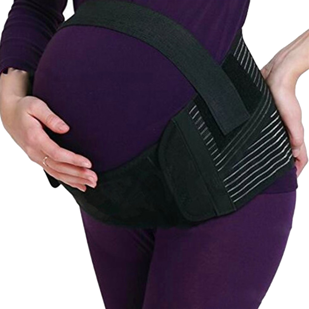 Kvinder talje mave bælte gravide kvinder præ -atal pleje rem mave bånd barsel bælte toning ryg støtte bælter: Sort / Xxl