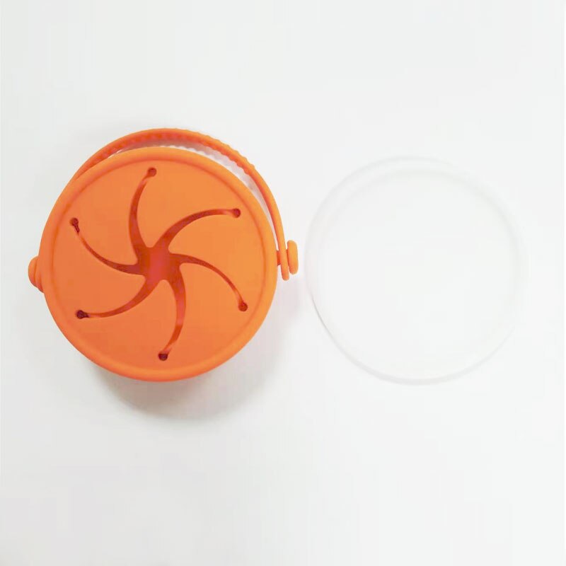 Spill bevis hopfällbar baby silikon mellanmål kopp hopfällbar barn kopp med lock: Orange