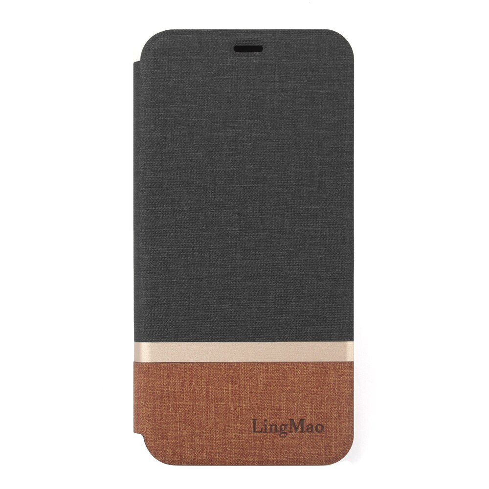 Hand Made for Vernee Mix 2 Case Luxury Leather Flip Case Vernee Mix 2 Protective Wallet Phone Cover for Vernee Mix 2 Coque Funda: black with brown
