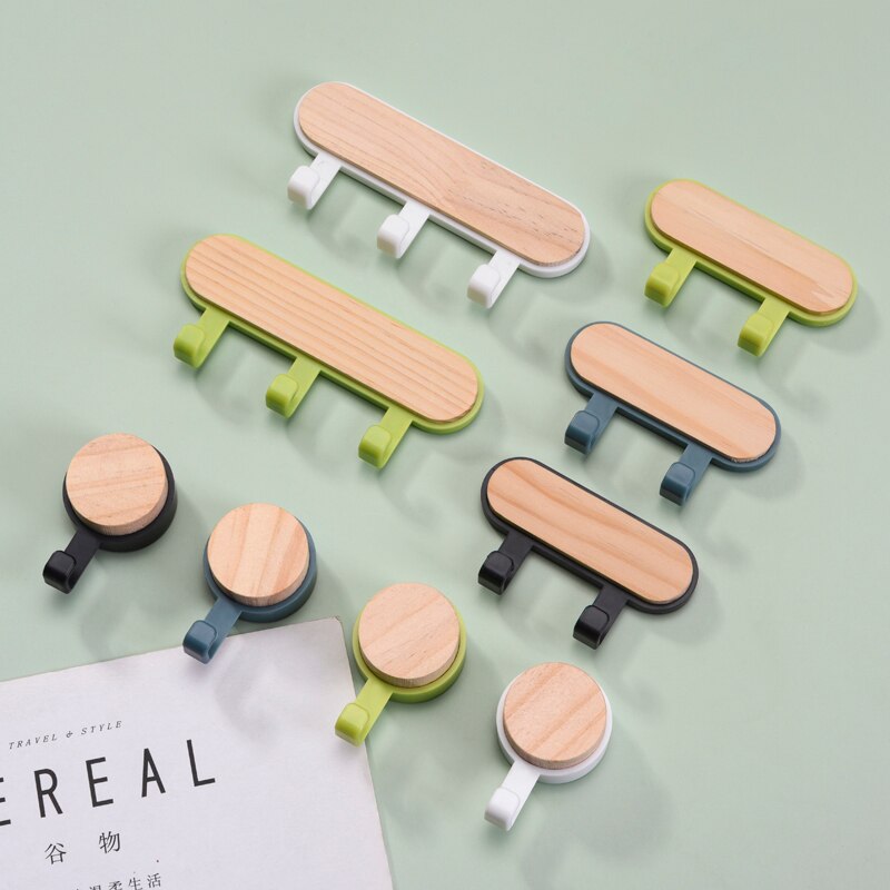 Perchas de madera para colgar en la pared, accesorios de decoración del hogar, de almacenamiento para colgar ropa perchero, llavero