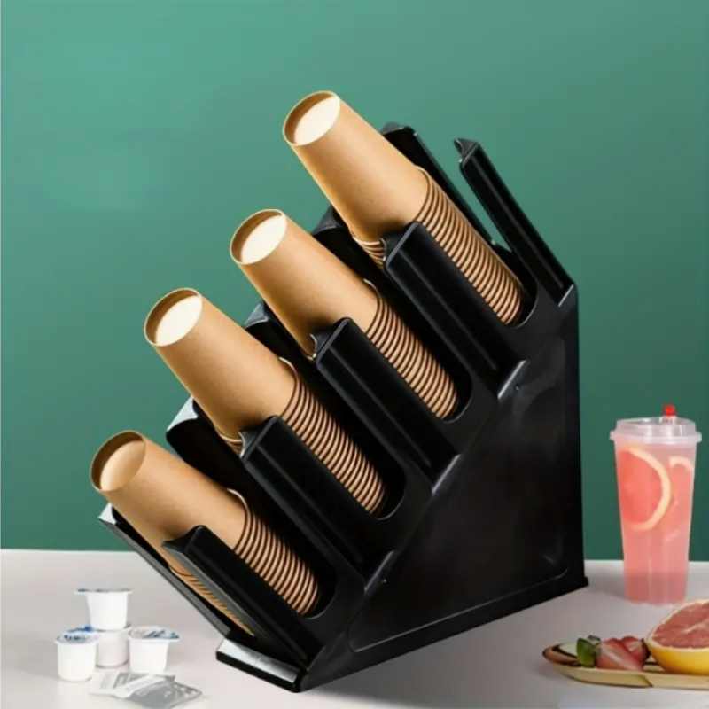 4 Layers Paper Cup Holder Disposable Cup Bracket Coffee Milk Tea Bar Drinking Holder Plastic Storage Rack Cup Divider