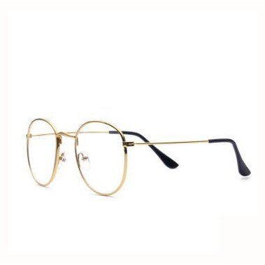 Brilmonturen Metalen Ronde Bril Frame Clear Lens Eyeware Zwart Oog Glas Retro Grote Metalen Lenzenvloeistof Frame Oversized: Goud