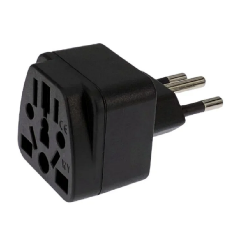 Universal Brazil Plug Adapter 3 Pin EU Euro AU US UK To Brazil Travel Adapter Electric Power Cord Charger Socket Outlet: black