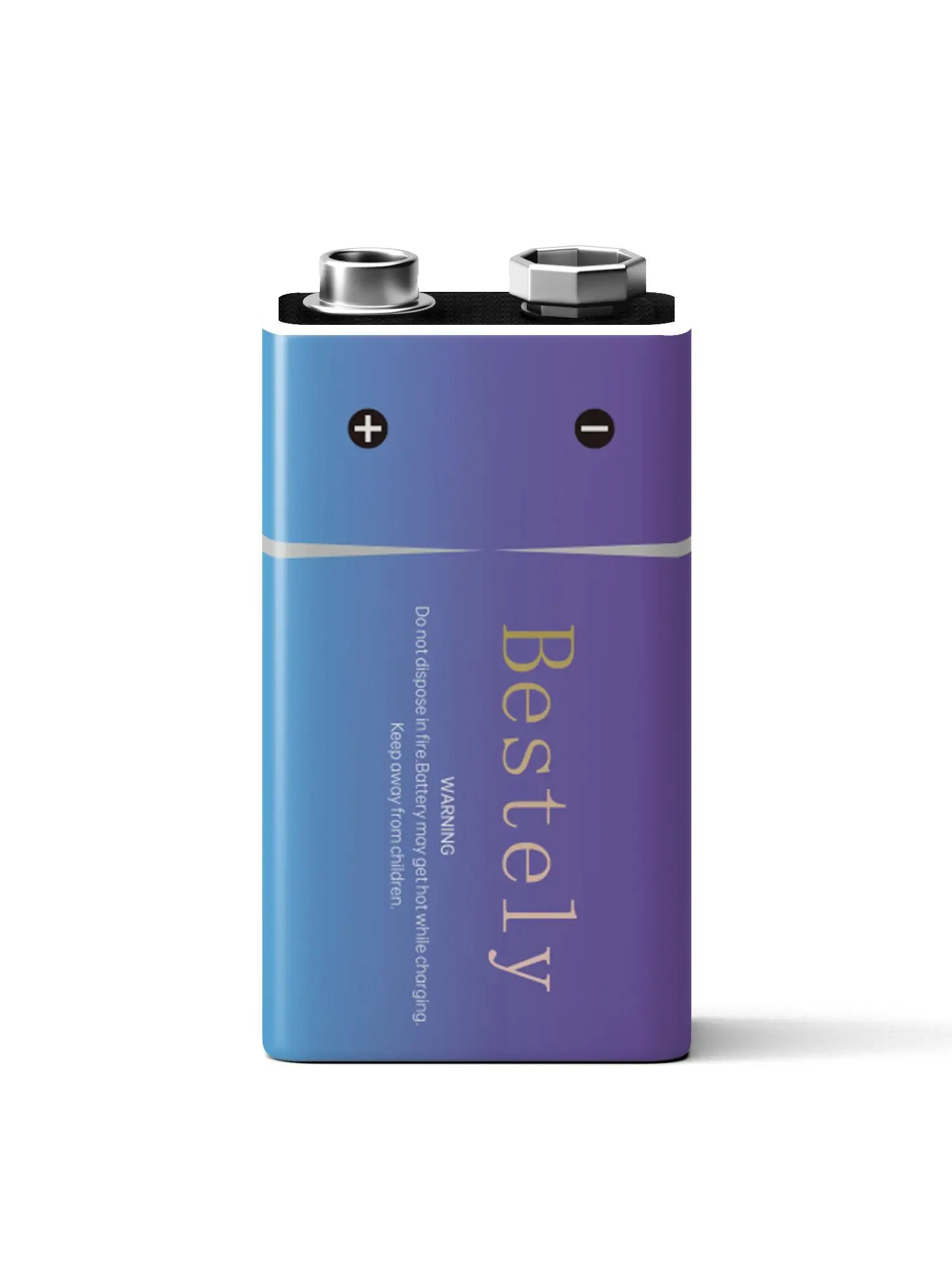 9V oplaadbare lithiumbatterij, 9800mAh langdurige 9v Li-ionbatterijen met kabel, voor rookmelder, alarmen, microfoon