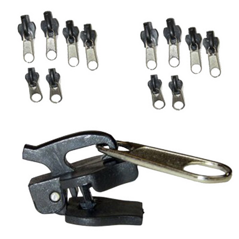 6 unids/set Kit de reparación de cremallera de fijación instantánea Universal de repuesto Zip Slider dientes de rescate cremalleras de que separan la cremallera