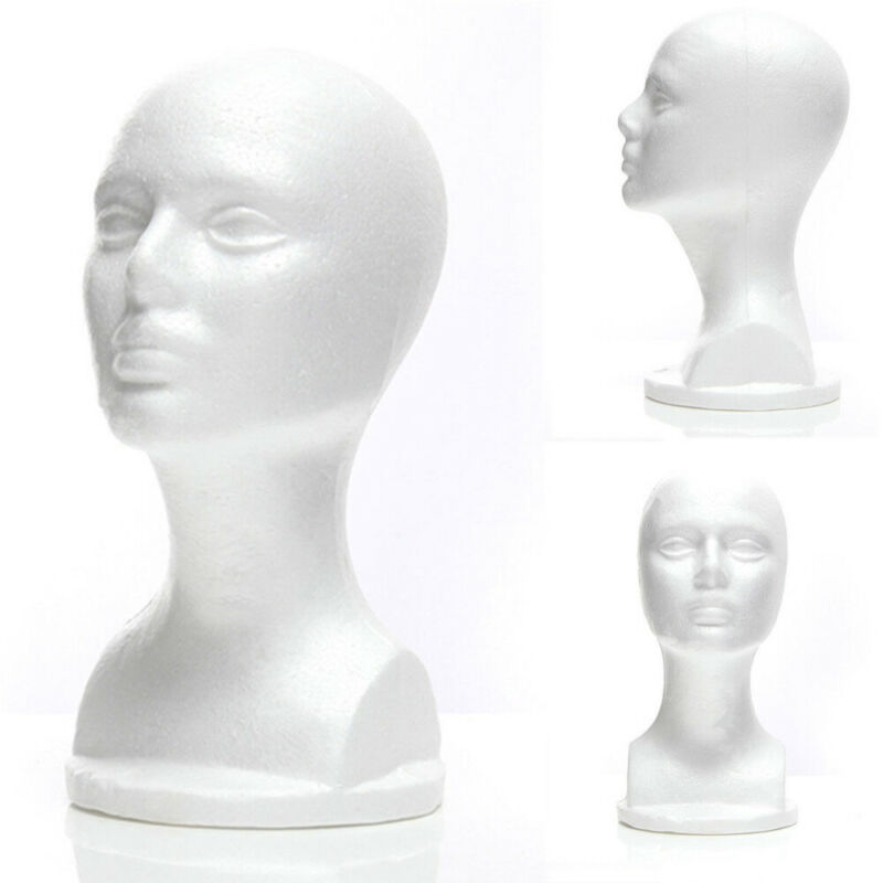 Female Styrofoam Foam Mannequin Manikin Head Model Hat Glasses Display Foam Mannequin Head Model Hat Wig Display Stand Rack