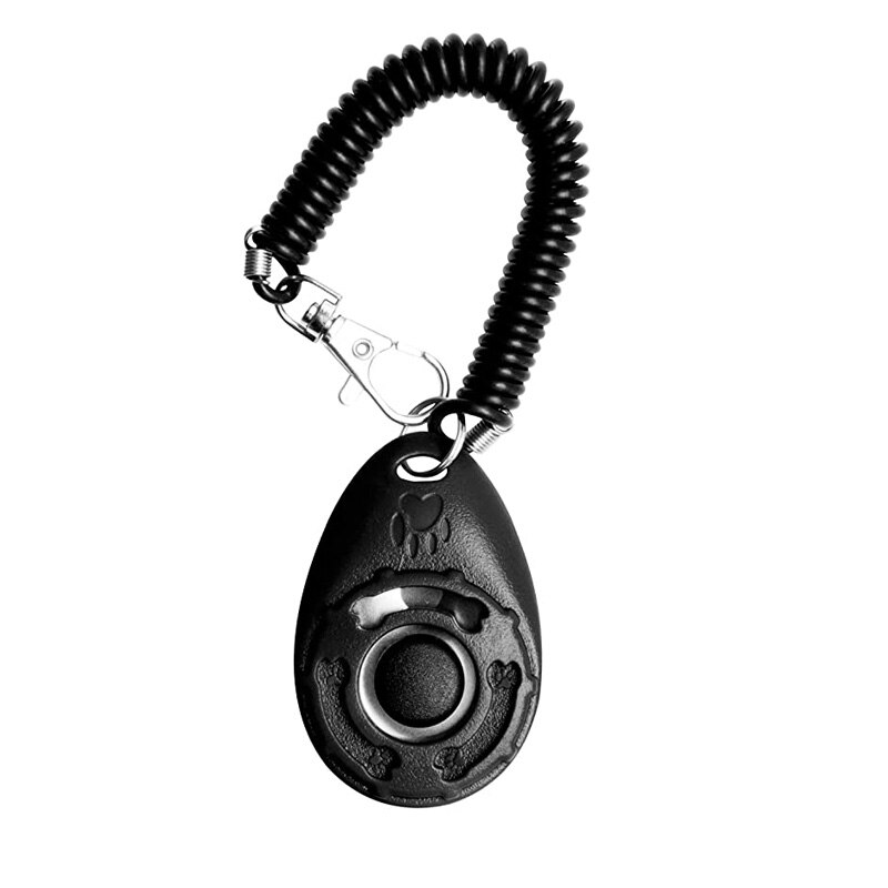 Clicker de entrenamiento para perros, con correa para la muñeca, para cachorros, gatos, aves, caballos y animales: Negro
