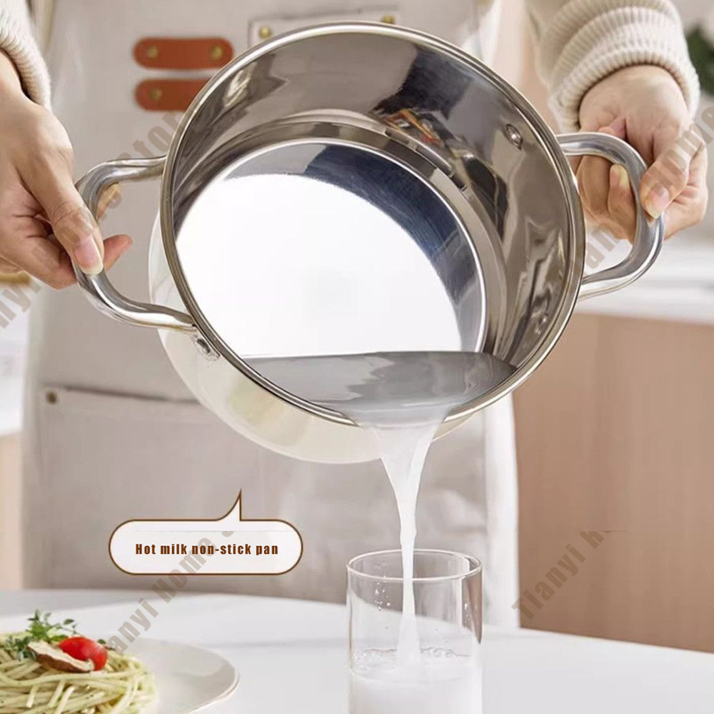 304 rostfria soppgrytor non-stick pannor med lock mjölkgryta induktionshäll gasspis stekpanna wok köksredskap