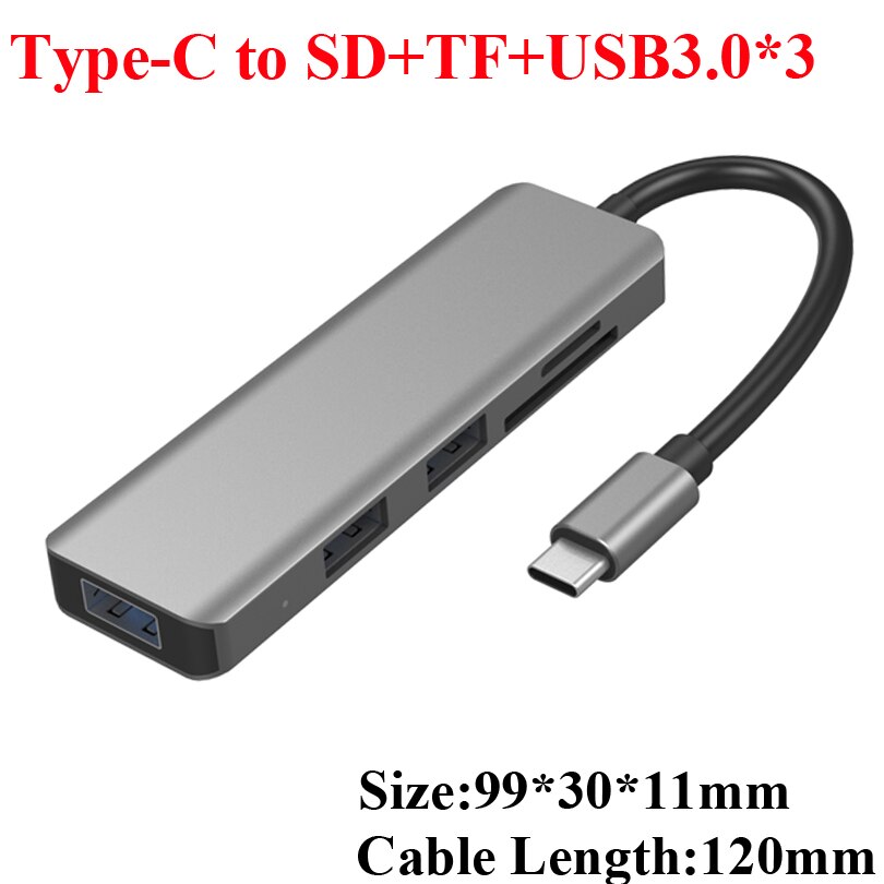 Multifunction USB Type-c Docking Station USB-C HUB To USB 3.0 RJ45 VGA Adapter for MacBook Samsung Galaxy S8 S9 HUAWEI Matebook: T504