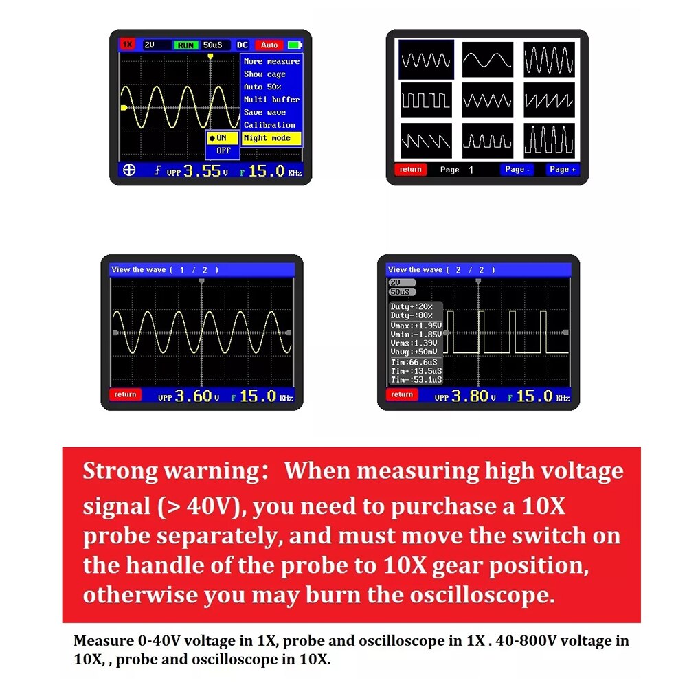DSO PRO Digital Oscilloscope Portable 5MHz Singal-Channel USB Osciloscopio Handheld Oscilloscopes Test Meter Tools