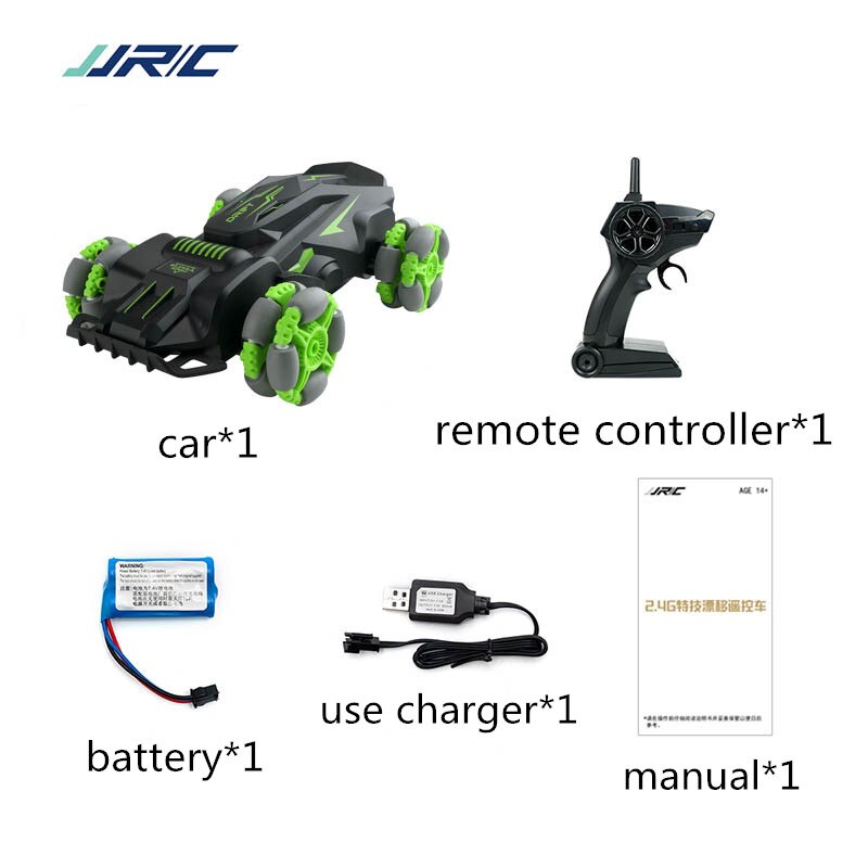 Jjrc Q80 2.4G 10 Km/h Hoge Snelheid 360 Rotatie Anti-Collision Band Afstandsbediening Auto Rc Stunt Auto drift Stunt Auto Kids: green