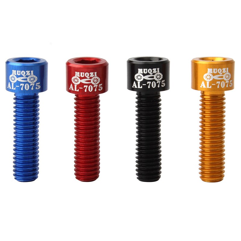 Muqzi-parafuso de haste de bicicleta m5 x 17mm, 4 peças, ultraleve, liga de alumínio 7075, peças fixas para guidão de montanha e estrada