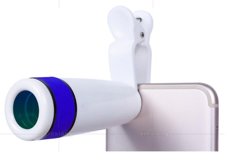 Télescope monoculaire extérieur de 8X21mm avec le support de Clip de combiné d'appareil-photo de téléphone portable 8 fois le télescope de bande vidéo de photographie: Blue