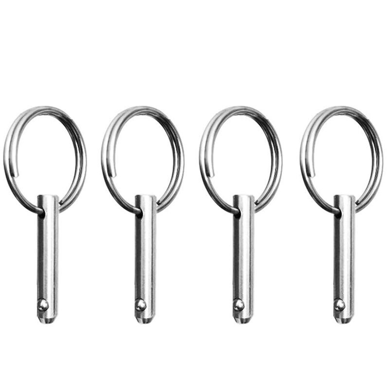 4 Pcs Quick Release Pin 1/4 inch, Full 316 Stainless Steel, Bimini Top Pin, Marine Hardware, All Parts are Made of 316 Stainless
