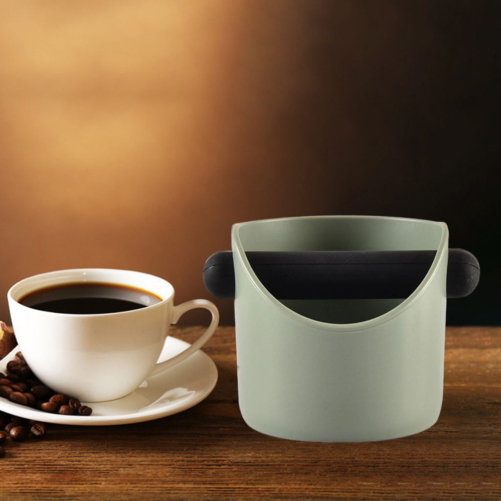Papelera de café antideslizante para Barista, contenedor de basura con barra desmontable, absorbente de golpes, ABS: A Light Green