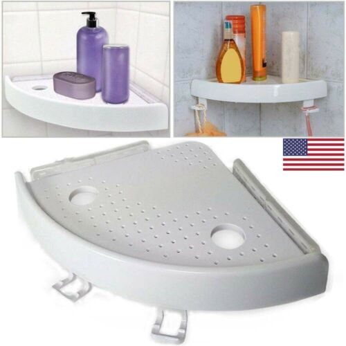Bathroom Triangular Shower Shelf Corner Bath Storage Holder Organizer Rack White Wall Home Stuff Storage Corner Snap Shelves
