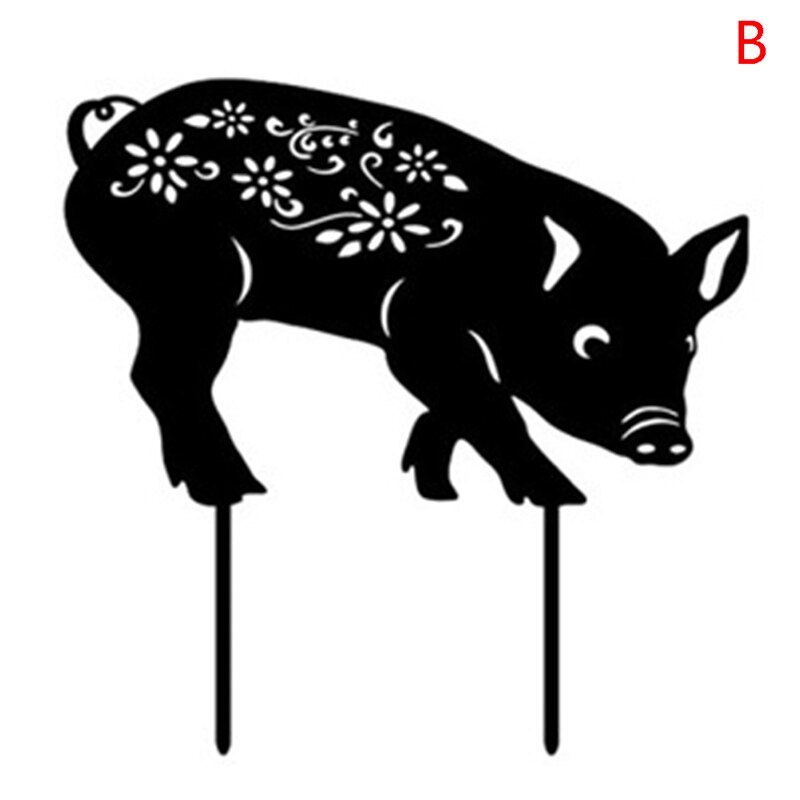1pc Pig Yard Decor Lawn Stakes Gardening Ornaments Acrylic Yard Decor: B