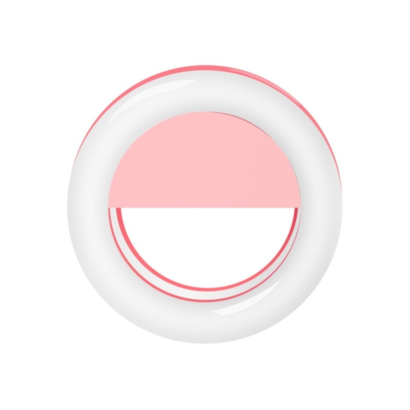 PULUZ LED Selfie Licht Telefoon Anker Live-uitzending Leuke Artefact Ronde 3 Niveaus van Helderheid Schoonheid 33 LEDs Licht Vullen: Roze