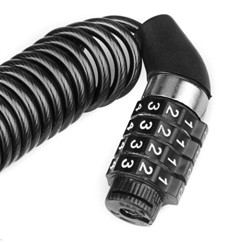 Bicycle Lock Steel Cable Chain Security Safety Bike Password 4 Digit Lock Anti-Theft Combination Number Code Bicycle Accessories