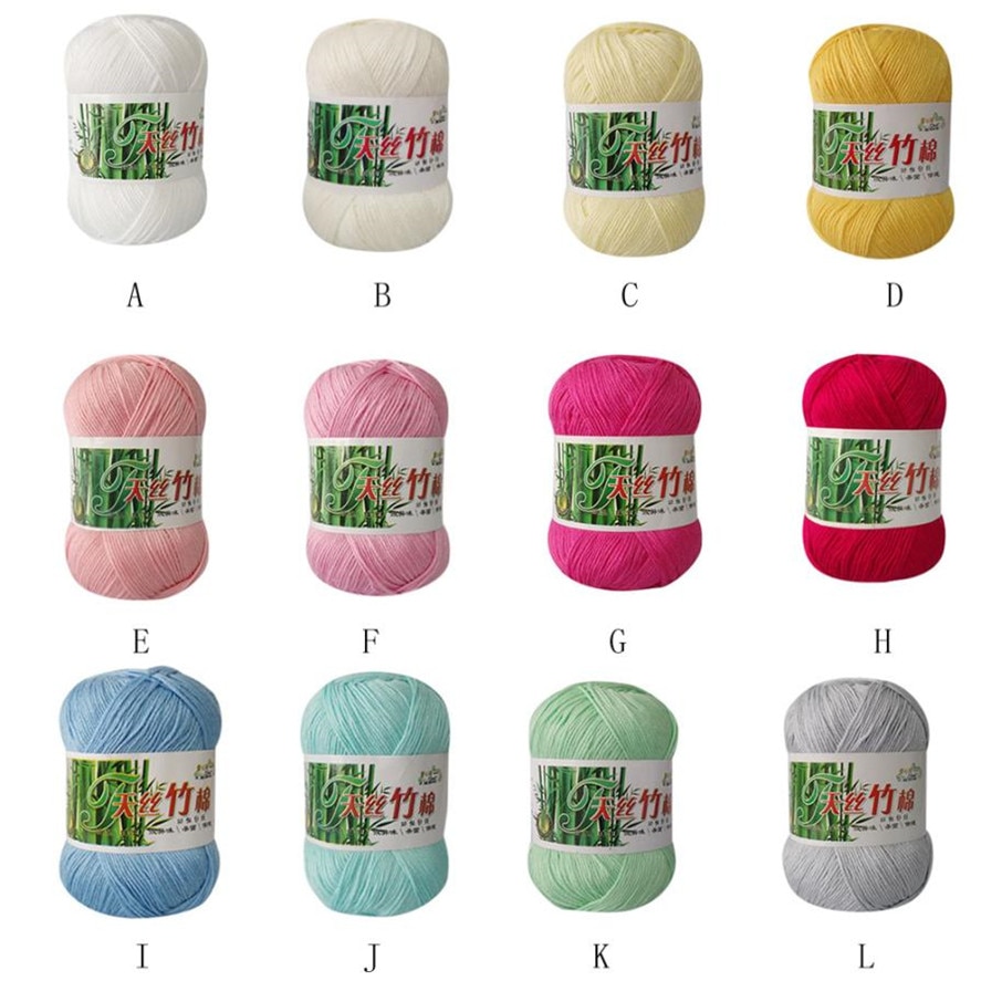 50g Kniting Bamboo Cotton Yarn 1PC Bamboo Fiber Cotton Warm Soft Natural Knitting Crochet Knitwear Wool Yarn 30
