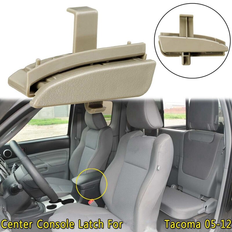 Pestillo de consola central para Toyota Tacoma , cerradura de tapa de consola reemplazar 58910AD030E0 (Beige)