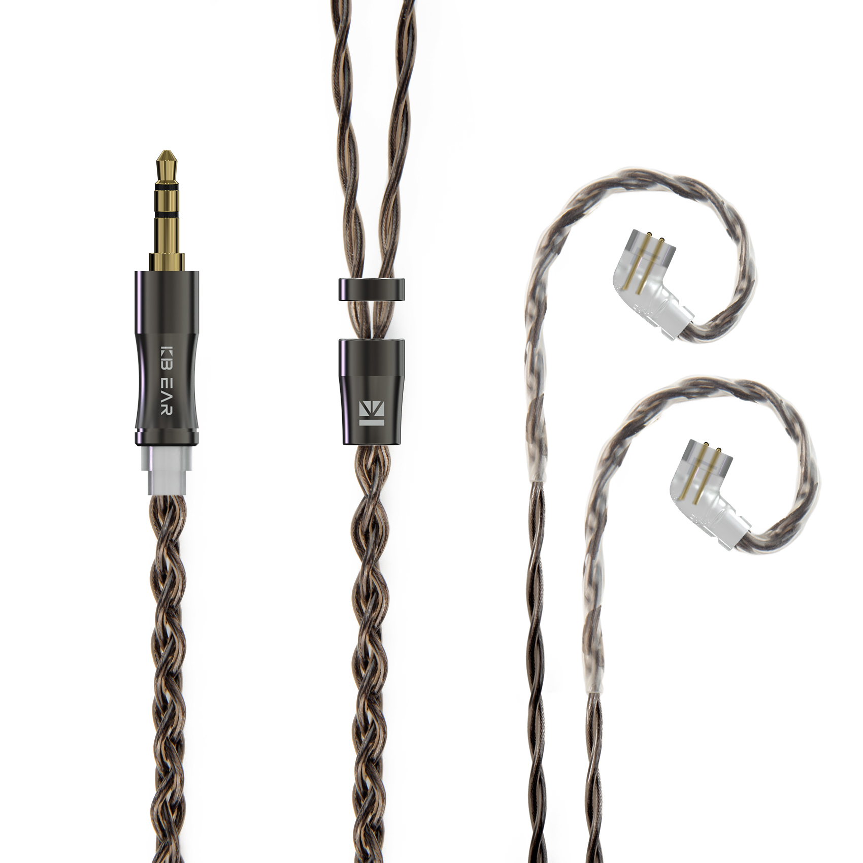 KBEAR Hazy 6N grafeno + aleación de cobre-plata Cable de actualización trenzado mixto Cable de auriculares MMCX/conector de 2 pines 3,5mm/2,5mm/4,4 m: CORAL