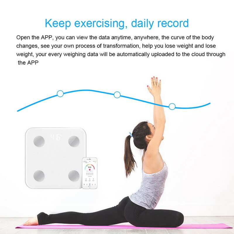 180kg Smart Bathroom Scale Body Fat Scale LCD Digital Wireless Bluetooth BMI Monitor Health Analyzer Fitness Lose Weight Tools