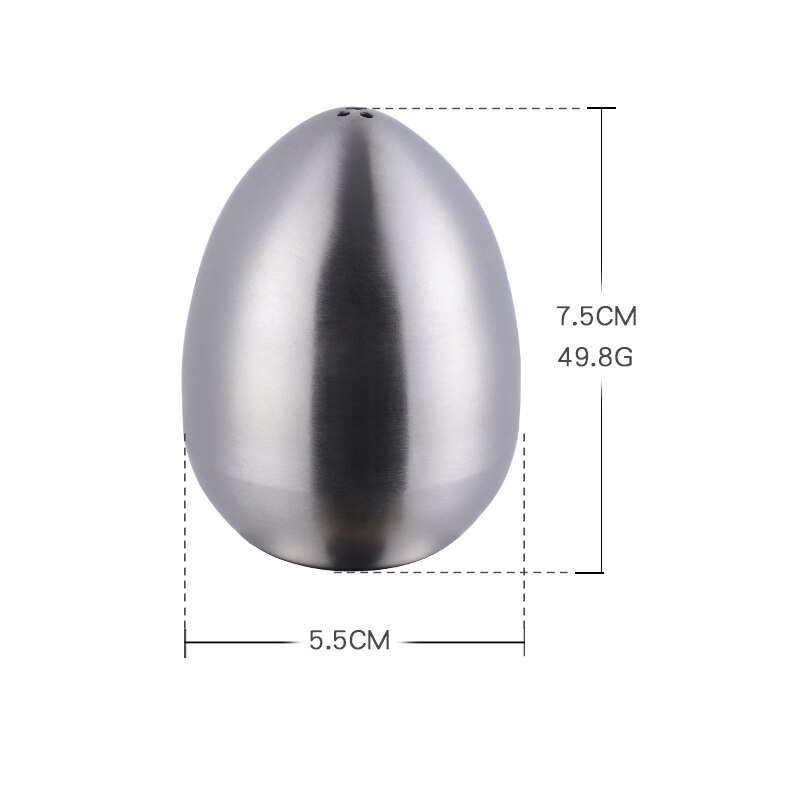 1/2 st salt krydda peppar shaker rostfritt stål äggformad krydda flaska kök prylar metall salt peppar hållare krydda: 1 silver