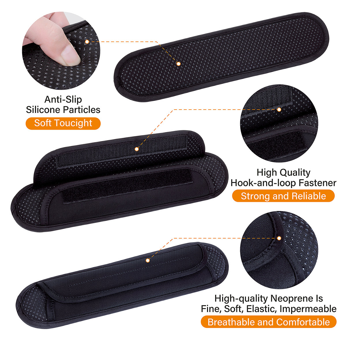 2 Pack Non-Slip Universal Shoulder Pads, Thick Backpack Strap Pads for Shoulder Bags, Guitar Straps, Computer Bags, etc., Remova