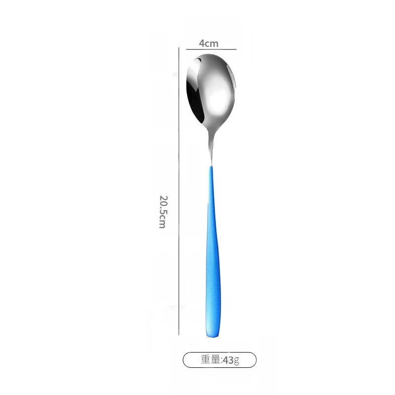 304 Stainless Steel Korean Spoon Long Handle Spoon Dessert Spoon Stirring Spoon Household Eating Soup Spoon Tableware: a8