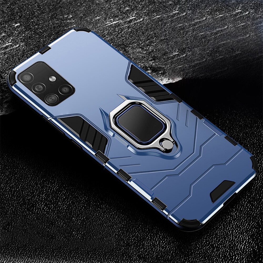 Samung A 52 5G Case Car Magnetic Holder Ring Phone Covers for Samsung Galaxy A52 5G SM-A526B/DS 6.5'' Case Shockproof Coque: A52 5G or A52 4G / blue