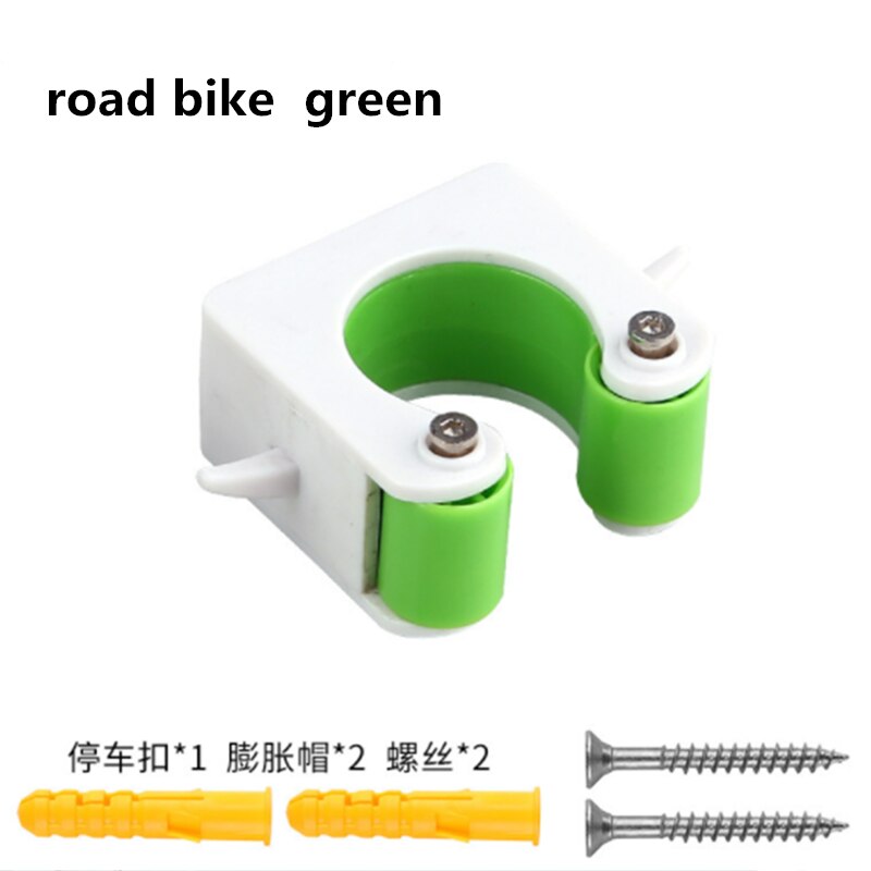 Estante de estacionamiento para bicicleta con hebilla, gancho de pared portátil, expositor para bicicleta de montaña o carretera, soporte vertical para almacenaje: B green
