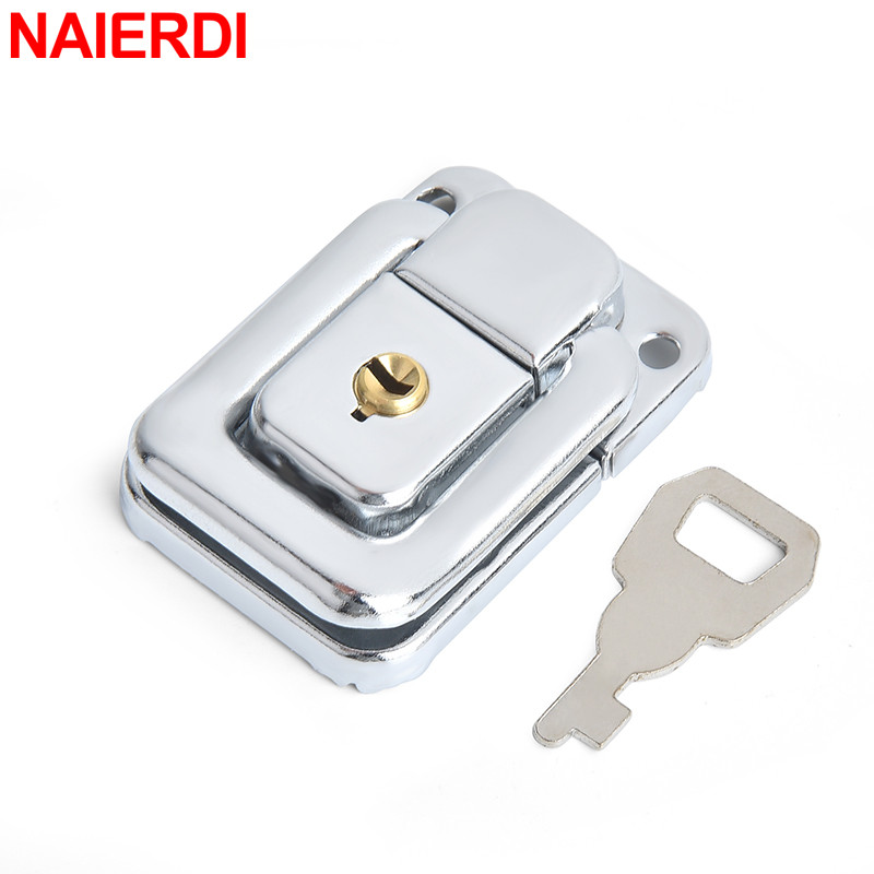 NAIERDI 6PCS Mild Steel Hasp Cabinet Boxes Spring Loaded Latch Catch Toggle Hasp For Sliding Door Window Hardware Tool Box Lock