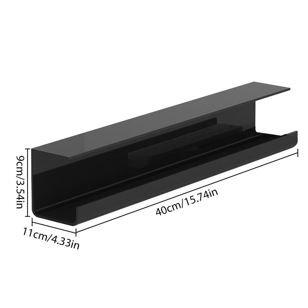 Sotto la scrivania Organizzatore di cavi Portacavi sotto la scrivania Ignifugo Nessuna traccia Vassoio di design allargato adesivo per varie tavoli # W0: Black