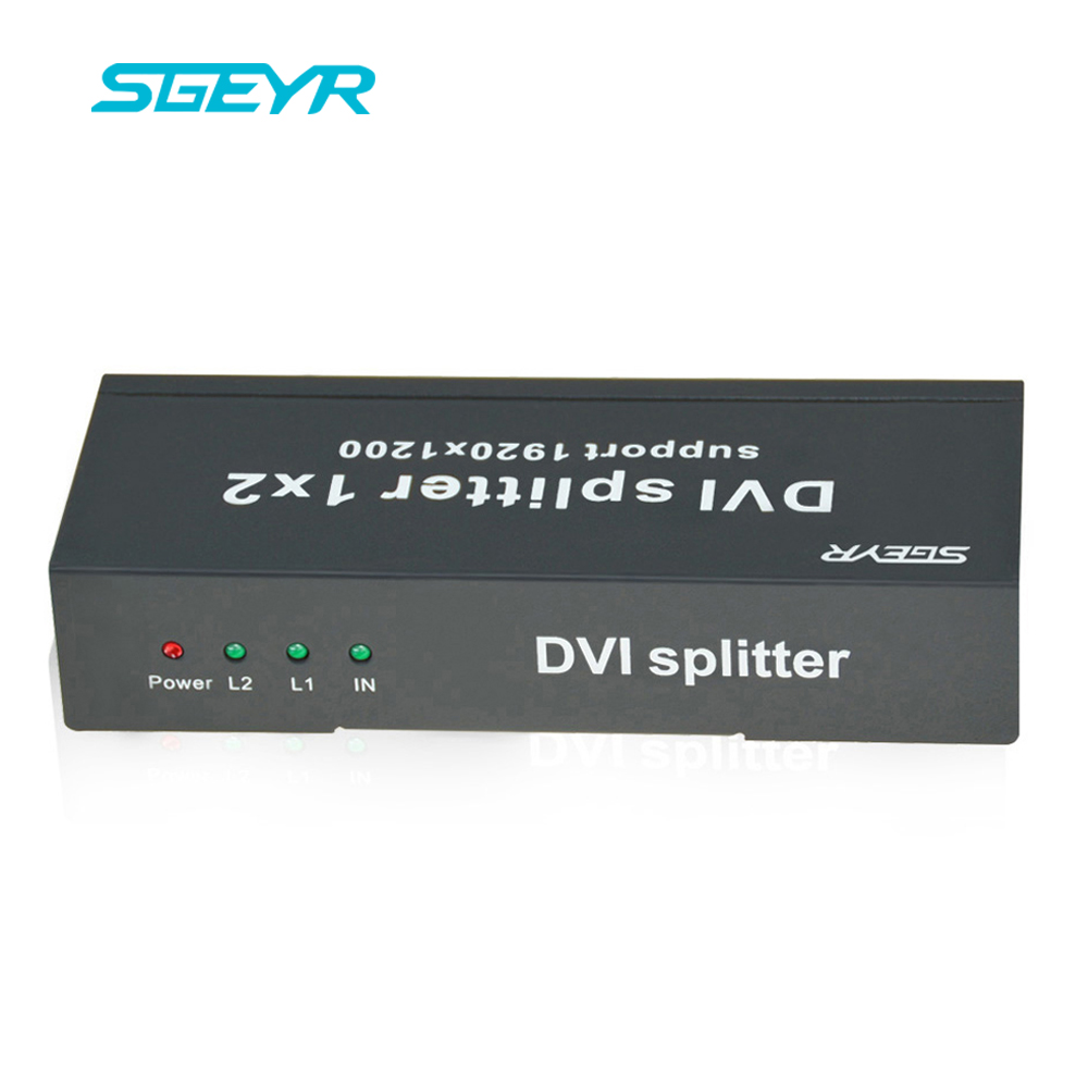 2-Port DVI Splitter 1x2 Dual Link DVI-D Resolution Up to 1920x1080 DVI Video Splitter 1 in 2 Out DVI Splitter with Power Supply