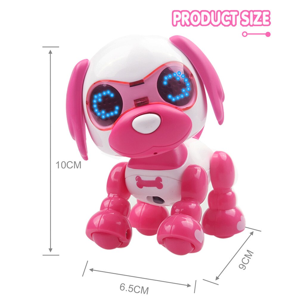 Interactivo RC Perro Robot de juguete inteligente electrónica mascotas perro de los niños de juguete Animal ojos LED grabación de sonido cantar dormir juguetes inteligentes