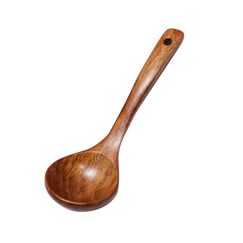 Japanese Style Long-handled Soup Spoon Household Wooden Ramen Spoon Kitchen Accessories Gadgets