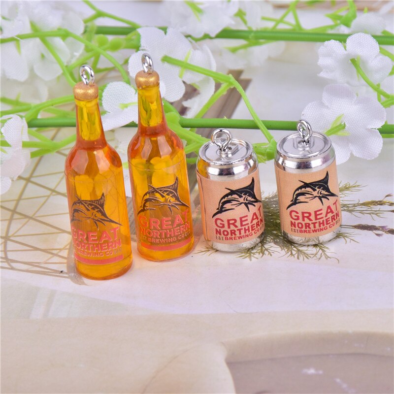 10 stück/packung, 3d hai-bierflaschen-anhänger aus kunstharz für ohrringe, schlüsselanhänger und schmuckherstellung