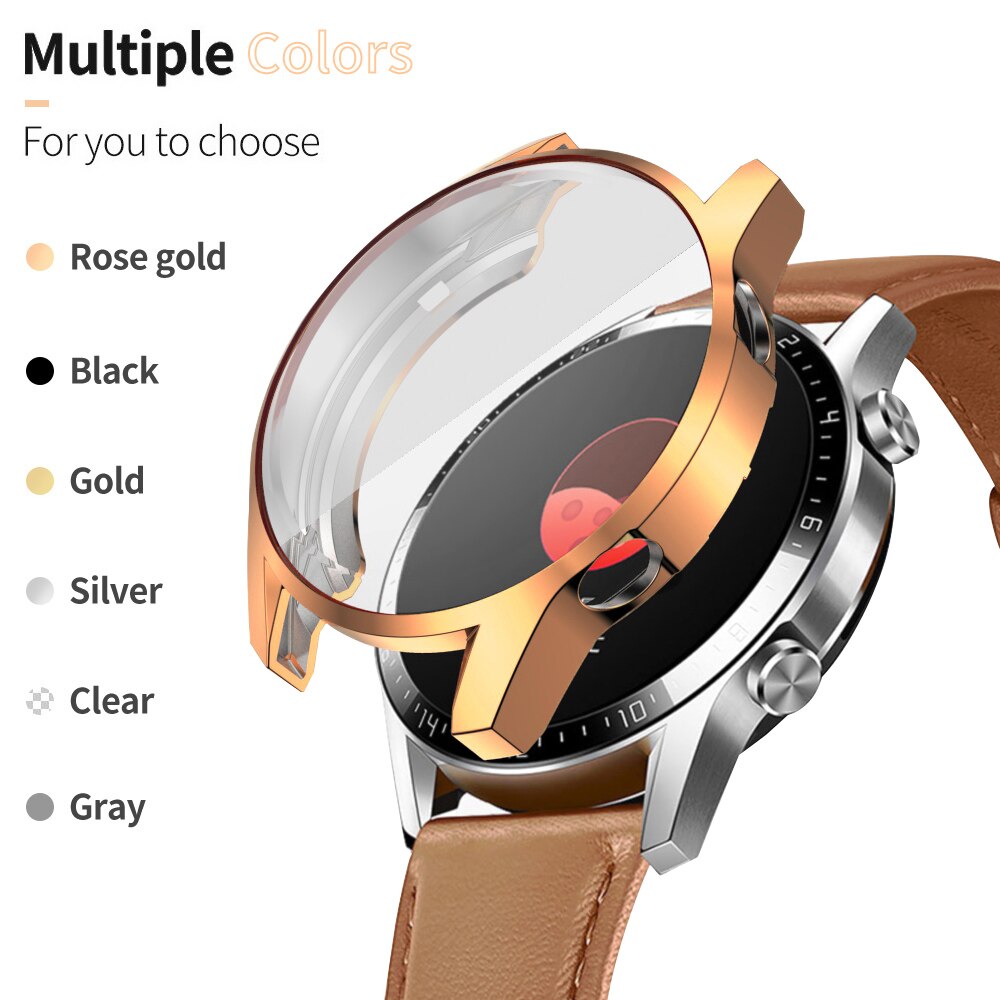 Tunt tpu skärmskydd för huawei watch  gt 2 46mm 42mm 2e mjukt fodral för huawei  gt2 bumper light shell tillbehör