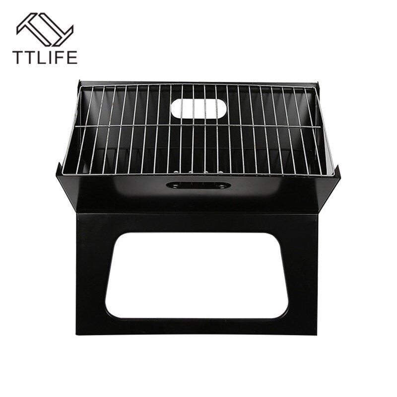Ttlife hopfällbar kol grill grill bbq portabel förtjocka x-typ kol mini grill vertikal hushålls utomhus ugn läger grillar