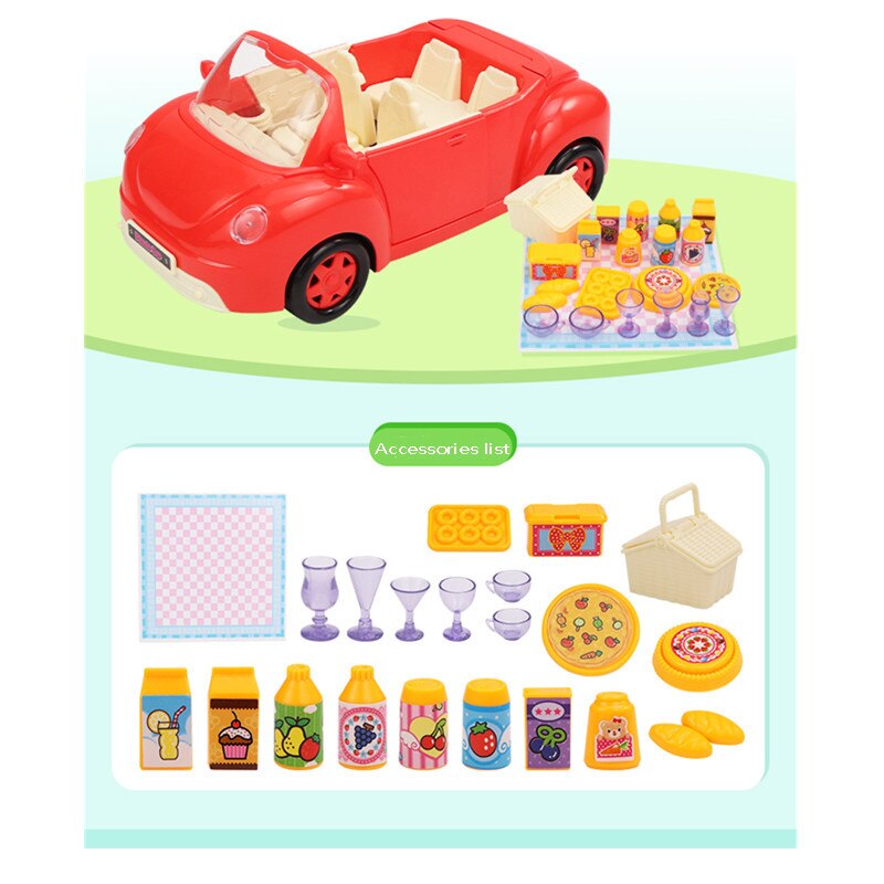 freundlicher Cabrio Picknick Auto Spielzeug Spiel einstellen Simulation Picknick Camping Auto setzt Simulierte Picknick Camping Auto einstellen