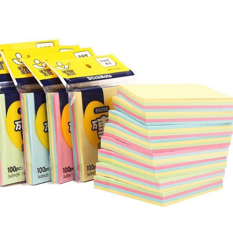 Candy color post it notes 4 colors (100 pieces) small label post it notes, n times post it notes