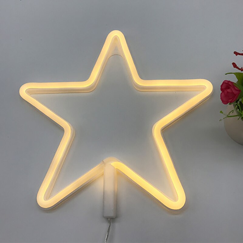 Panneau Led néon lune étoile, veilleuse, décorations pour la maison, fête de mariage, noël
