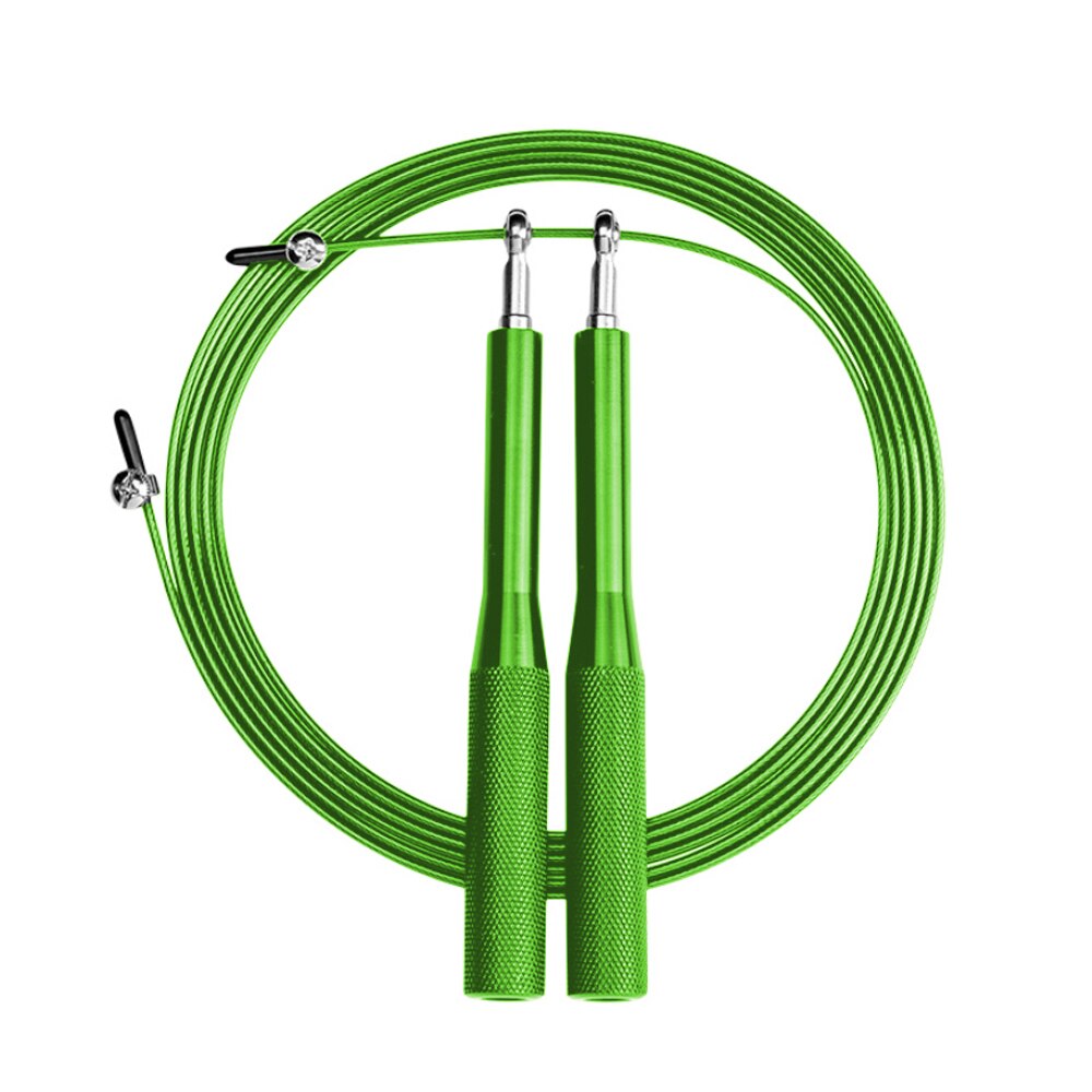 Wire Skipping Adjustable Jump Rope Fitness Sport Gym Exercise Equipment Tool Adjustable Bearing Speed Fitness: Green