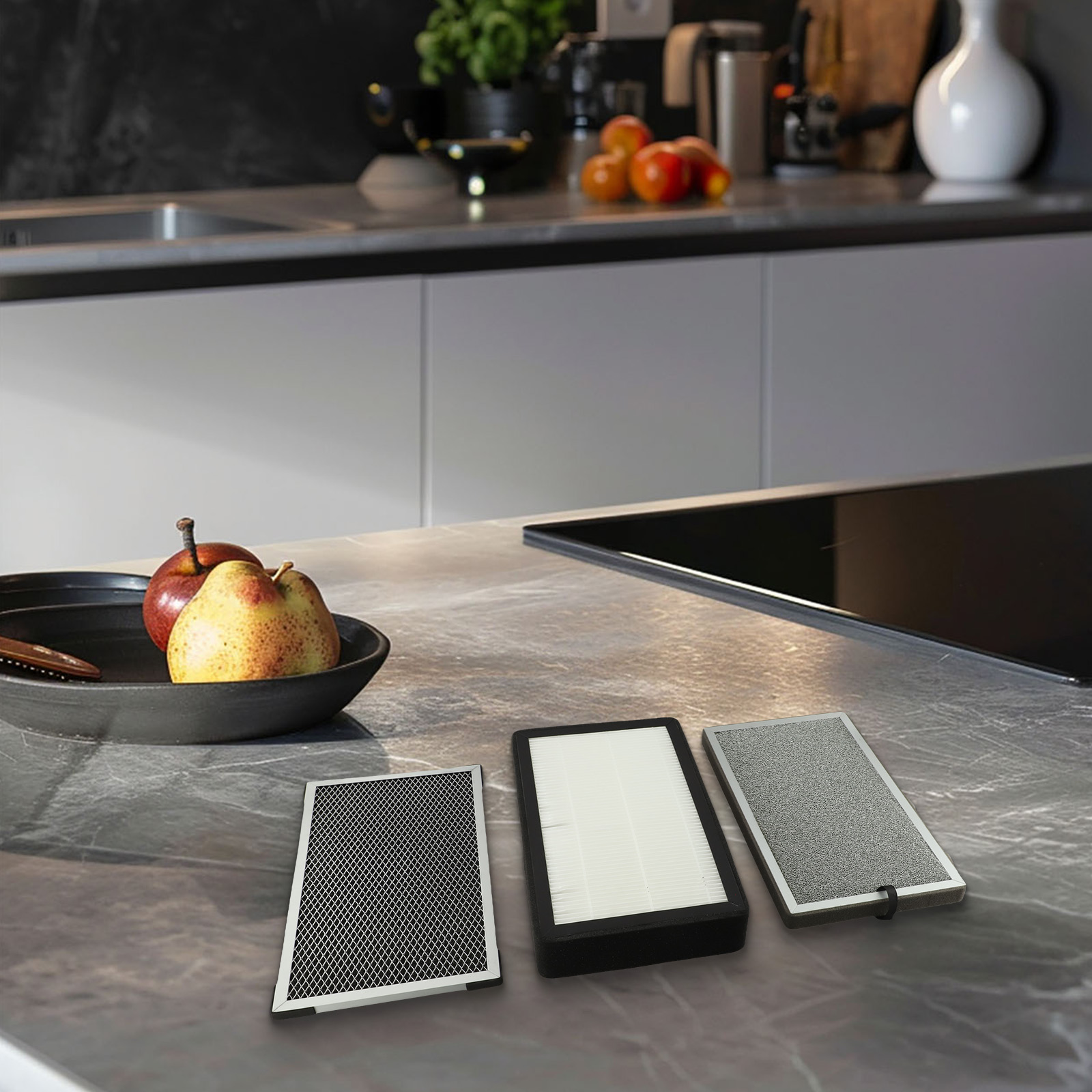 3-laags luchtzuiveringsfilterdoos met HEPA en koolstof voor verse binnenlucht Huishoudapparatuuronderdelen Luchtreinigeronderdelen