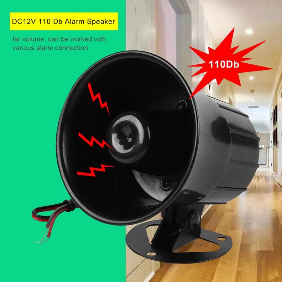 DC 12V 110db Wired Warning Alarm Siren Horn Loud Speaker For Gas Leak Smoke Alarm
